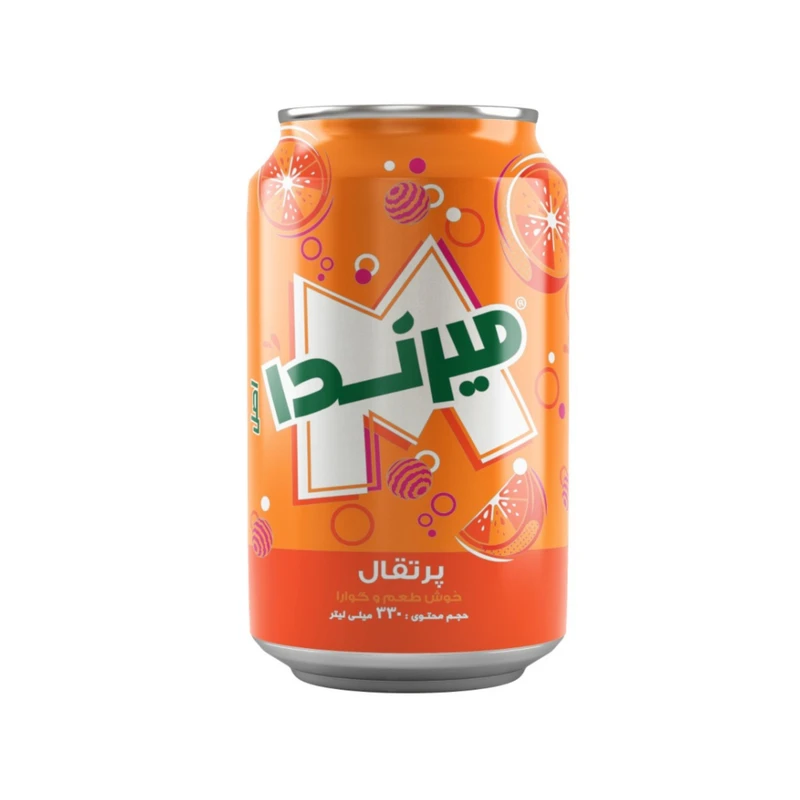 0f882c03b904c037535c98f5c9252b9e240776b6_1745927453 نوشابه گازدار با طعم پرتقال میرندا - 330 میلی لیتر - تصویر 1