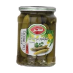 خیارشور درجه یک شیشه سحر - 630 گرم