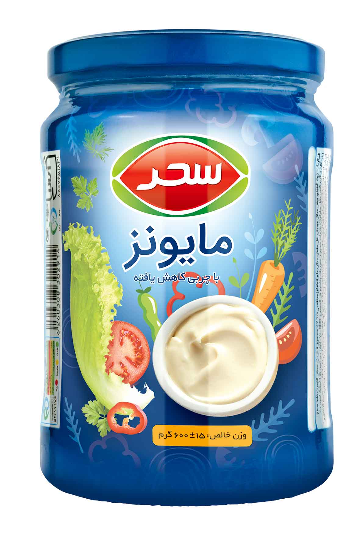 Pic_254_5d97586bbd سس مایونز کم چرب شیشه سحر - 600 گرم - تصویر 1