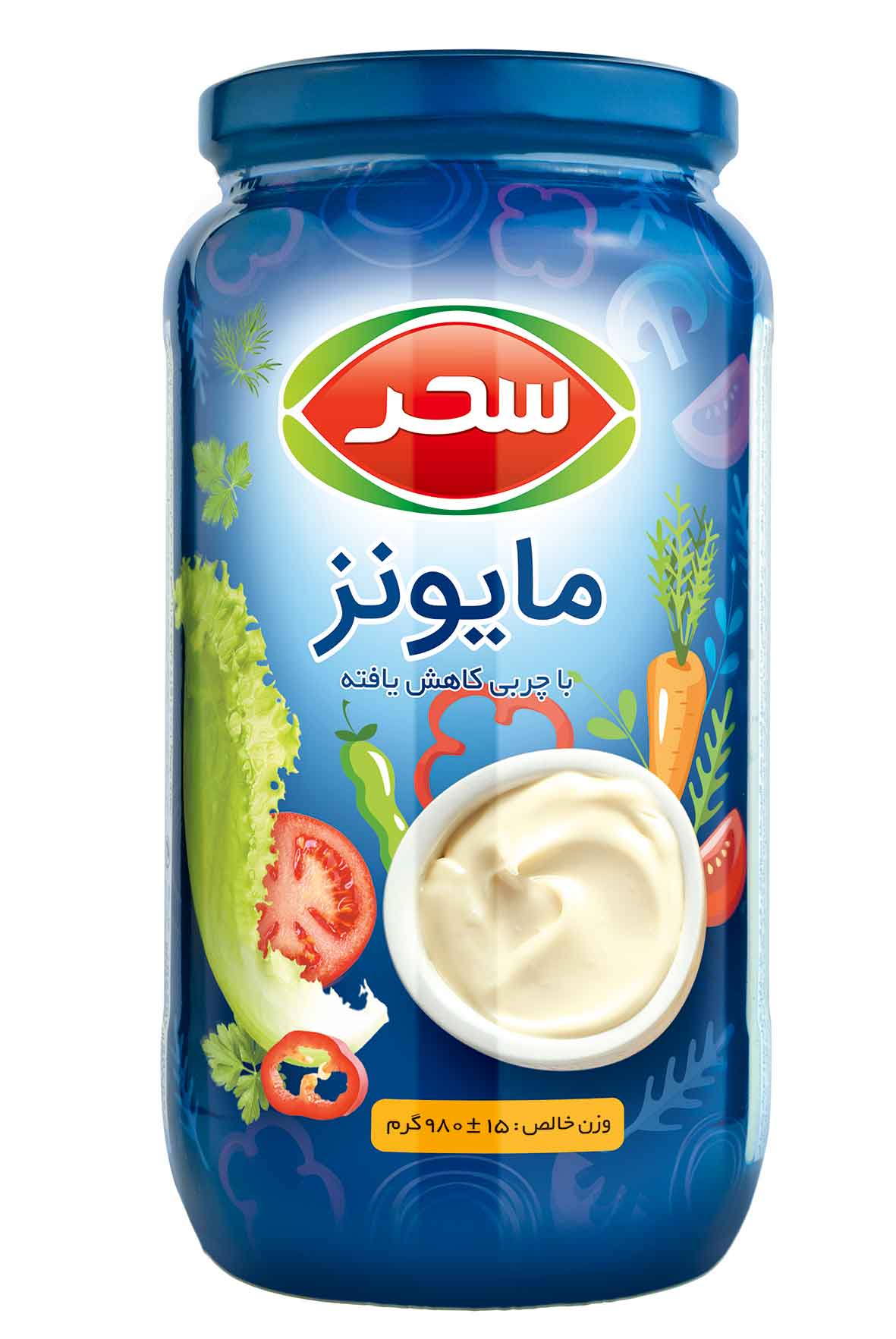Pic_258_eec0f6c45e سس مایونز شیشه ای سحر - 980 گرم - تصویر 1