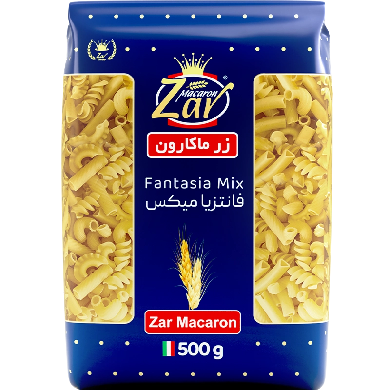 fantasia پاستا فرمی فانتزیا میکس زر ماکارون - 500 گرم - تصویر 1