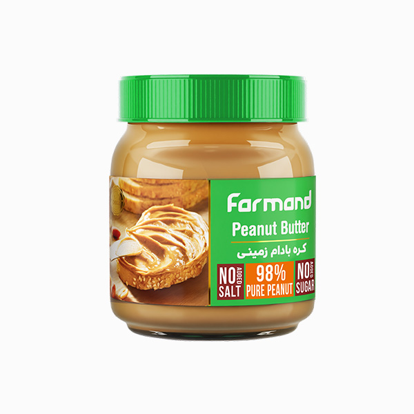 peanut-no-sugar کره بادام زمینی رژیمی (بدون شکر و نمک) فرمند - 300 گرم - تصویر 1
